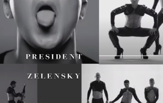 Zelensky Performing Erotic Dance in High Heels and Black Latex